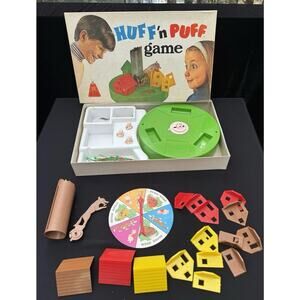 Vintage 1968 Schaper Huff ‘N Puff Game Don’t Let The Wolf Knock Down Your House